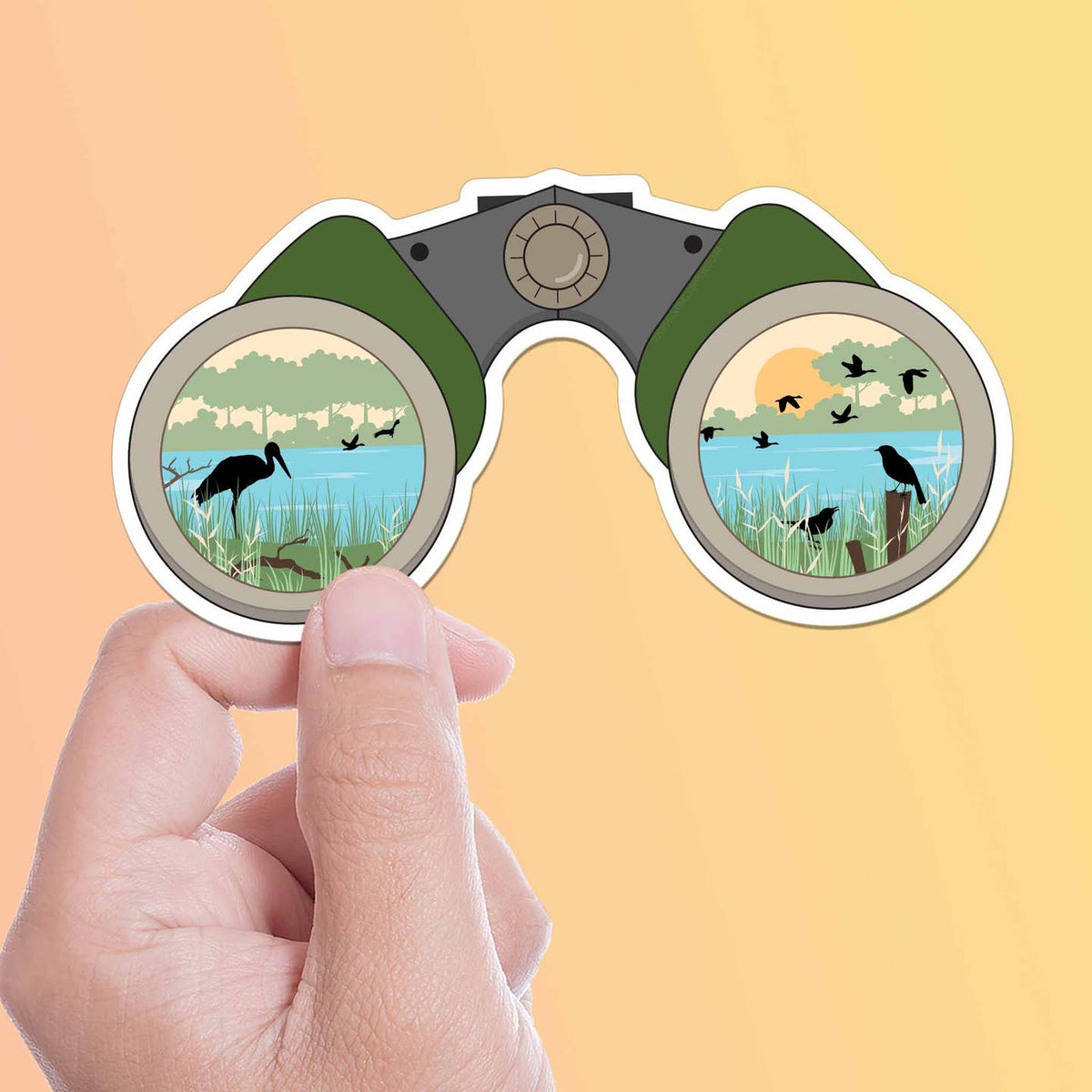 Binoculars Birdwatching Vinyl Sticker