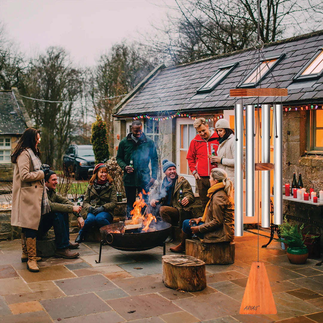 Arias 24-Inch Windchime (4 Tubes), Silver