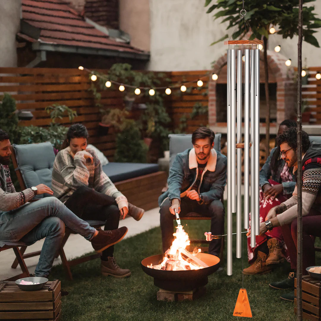 Arias 56-Inch Windchime (6 Tubes), Silver