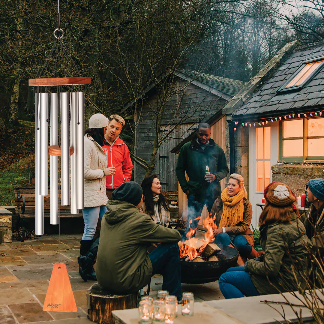 Arias 27-Inch Windchime (6 Tubes), Silver