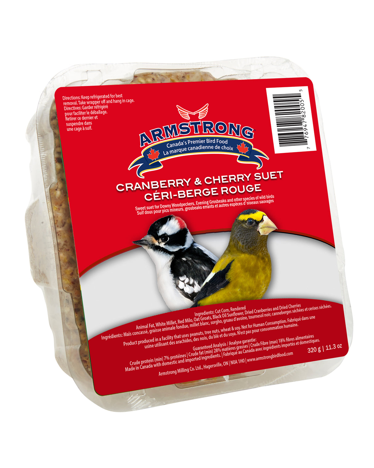 Armstrong Cranberry & Cherry Suet Cake, 320g