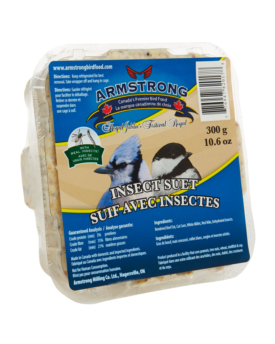 Armstrong Royal Jubilee Insect Suet Cake 300g - Wild Bird Food With Insects