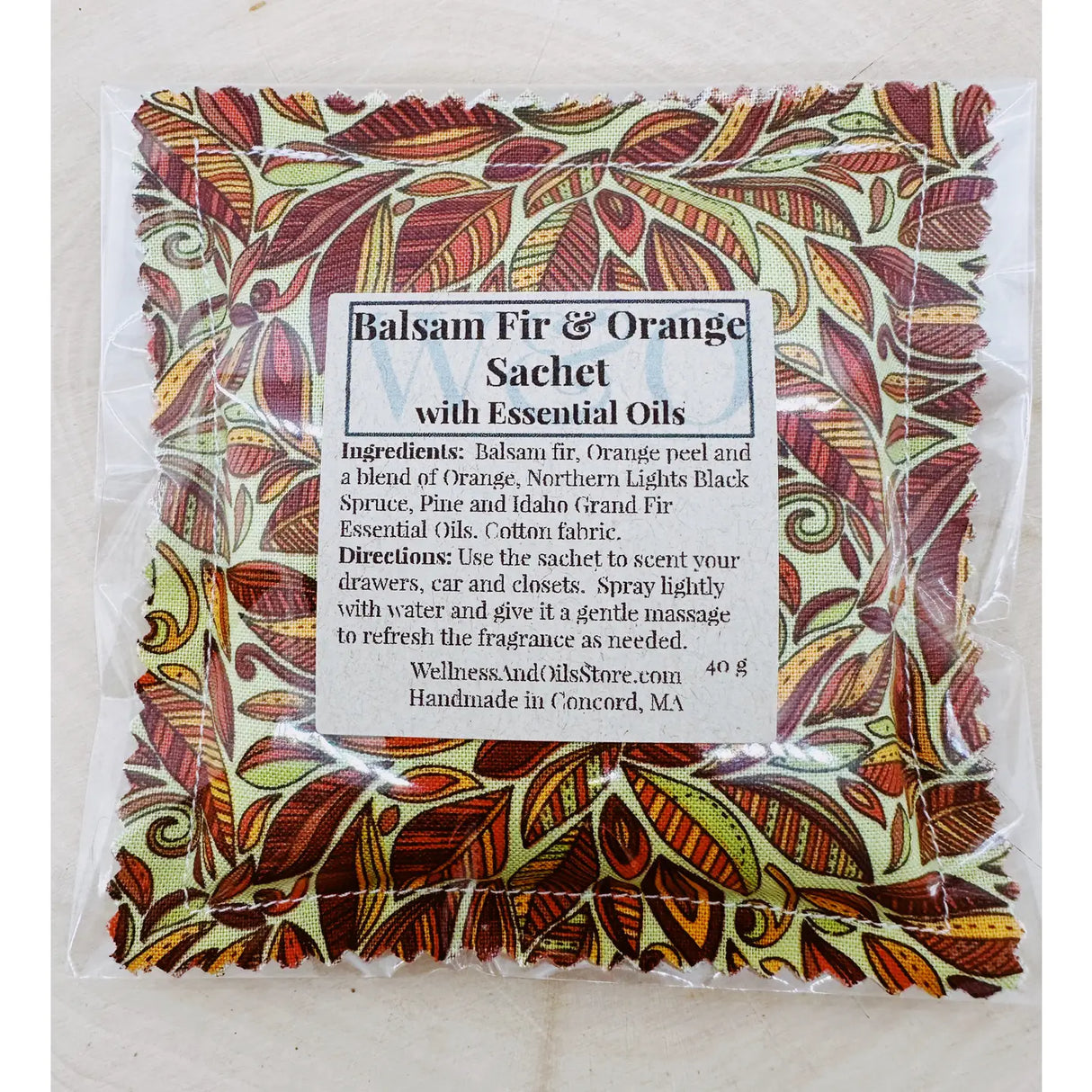 Balsam Fir & Orange Sachet Infused with Essential Oils