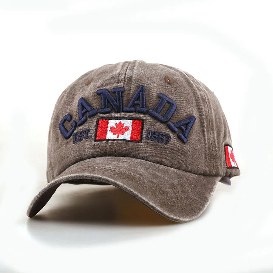 Canada Maple Leaf Baseball Cap, Coffee