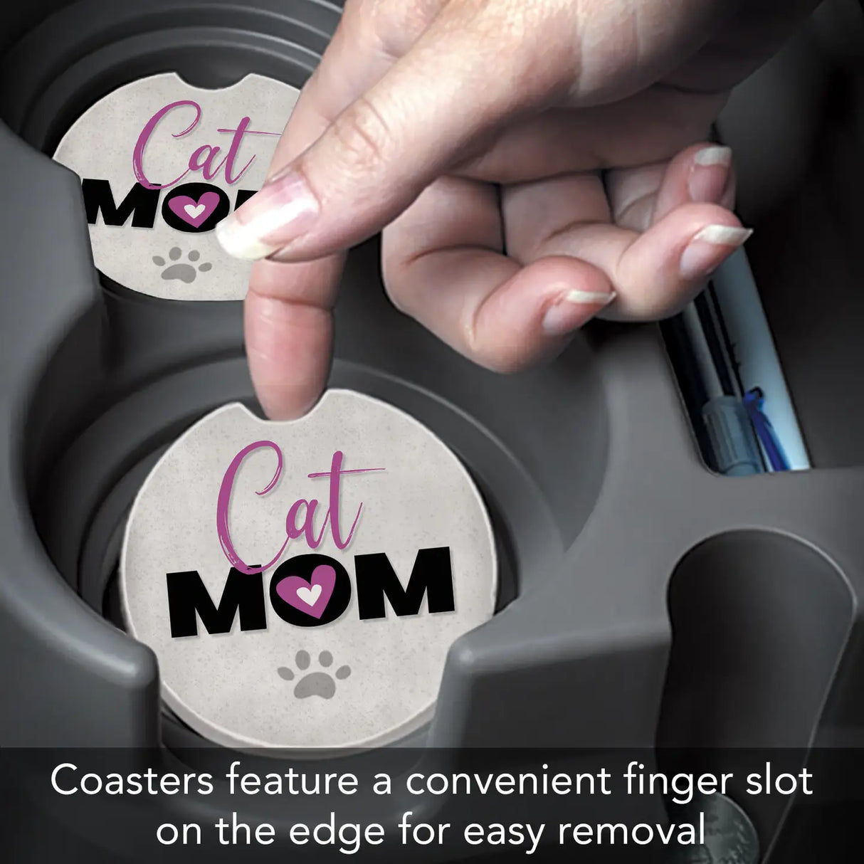 Cat Mom Absorbent Stone Car Coaster