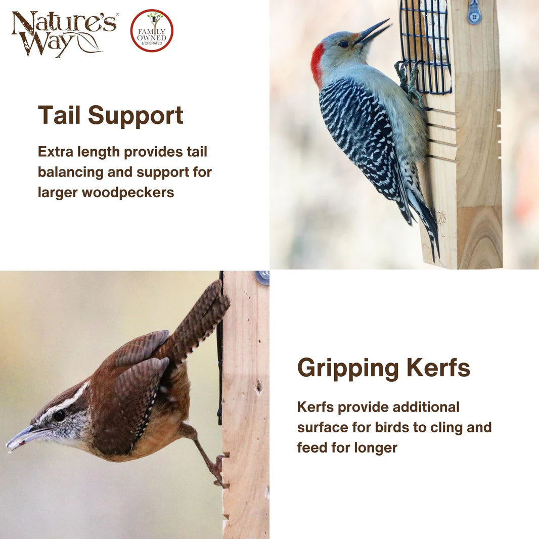 Cedar Tail-Prop Suet Feeder