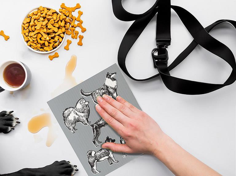 Dog Sketch Dishcloth