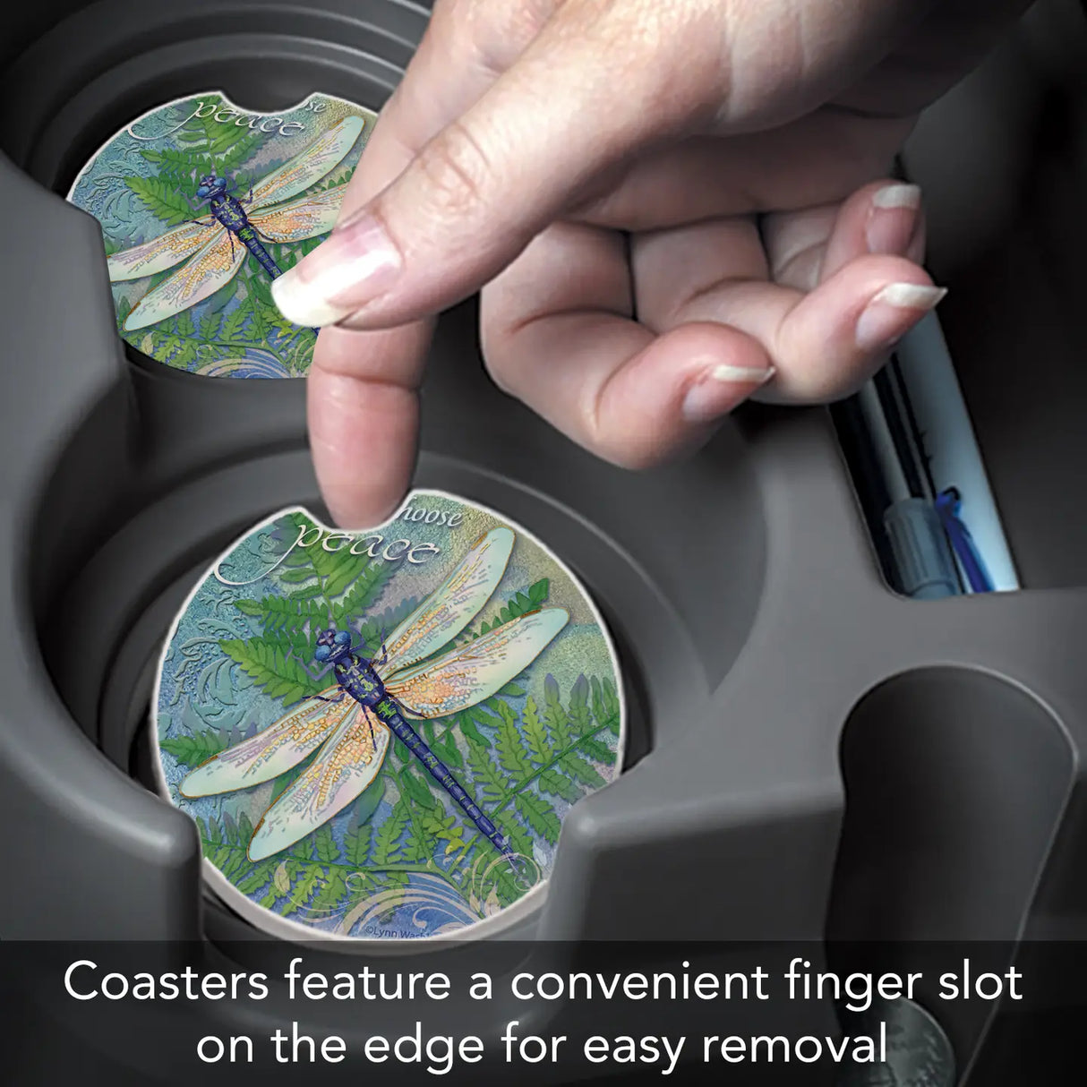 Dragonfly Inspiration Stone Car Coaster