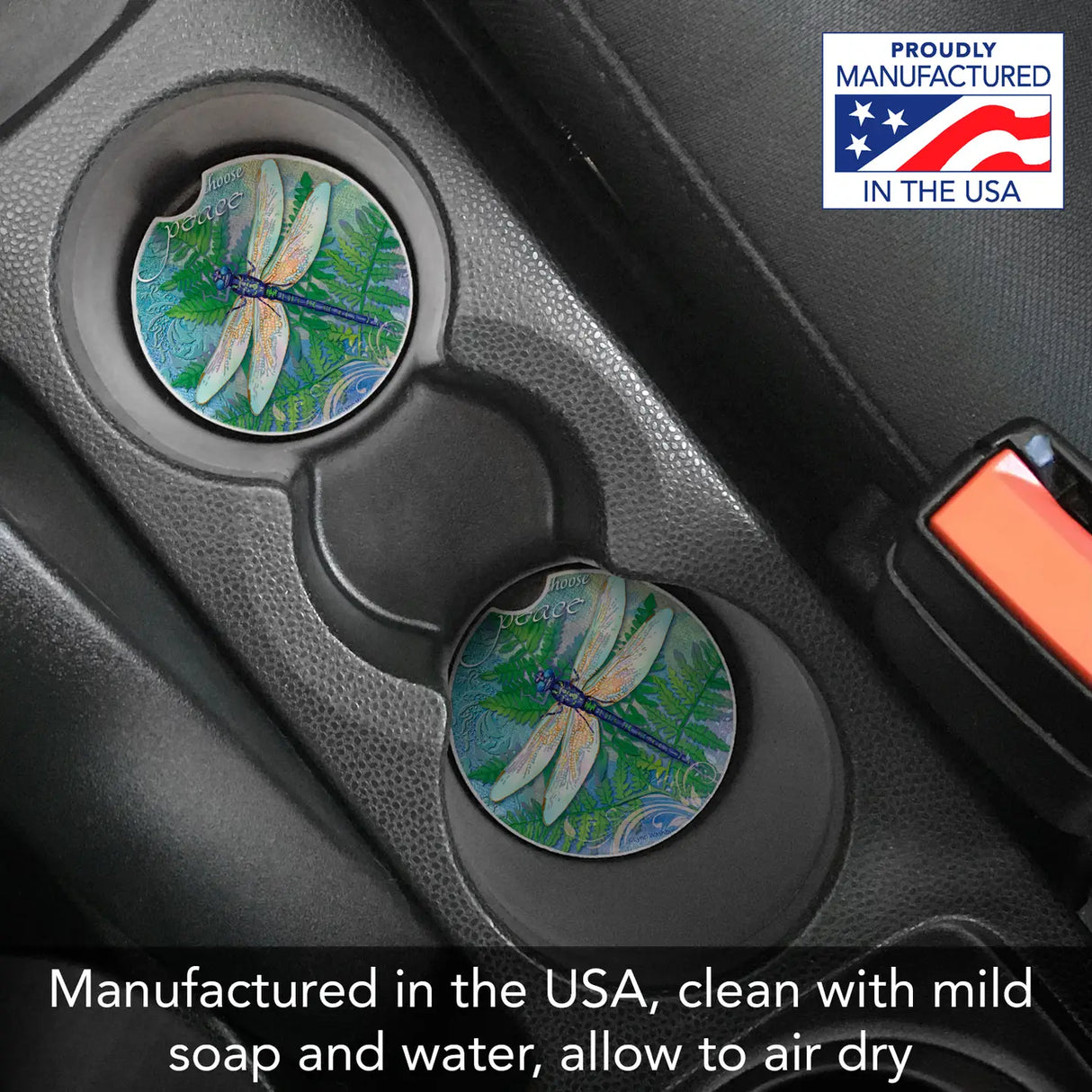 Dragonfly Inspiration Stone Car Coaster