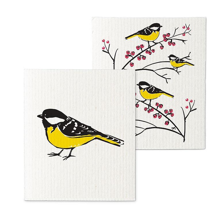 Finch on a Branch Dishcloth