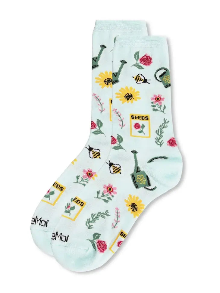 Flower Garden Bamboo Blend Crew Socks