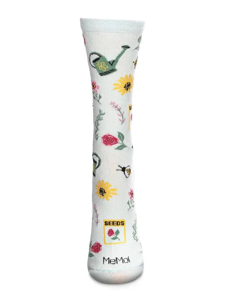 Flower Garden Bamboo Blend Crew Socks