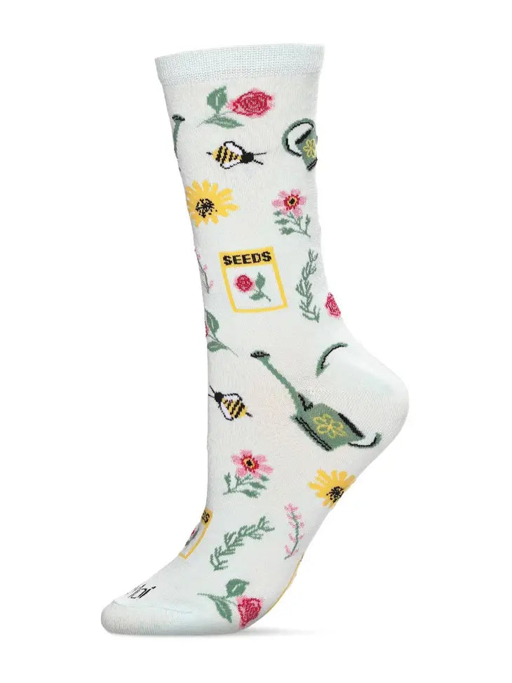 Flower Garden Bamboo Blend Crew Socks
