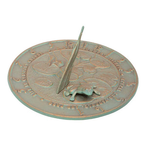Frog Sundial, Copper Verdigris