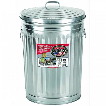 Galvanized Steel Utility Can With Lid, 20 Gallon (Store Pickup Only)