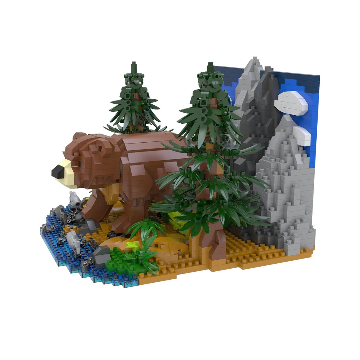 Grizzly Bear Scene 1693pc Block Set