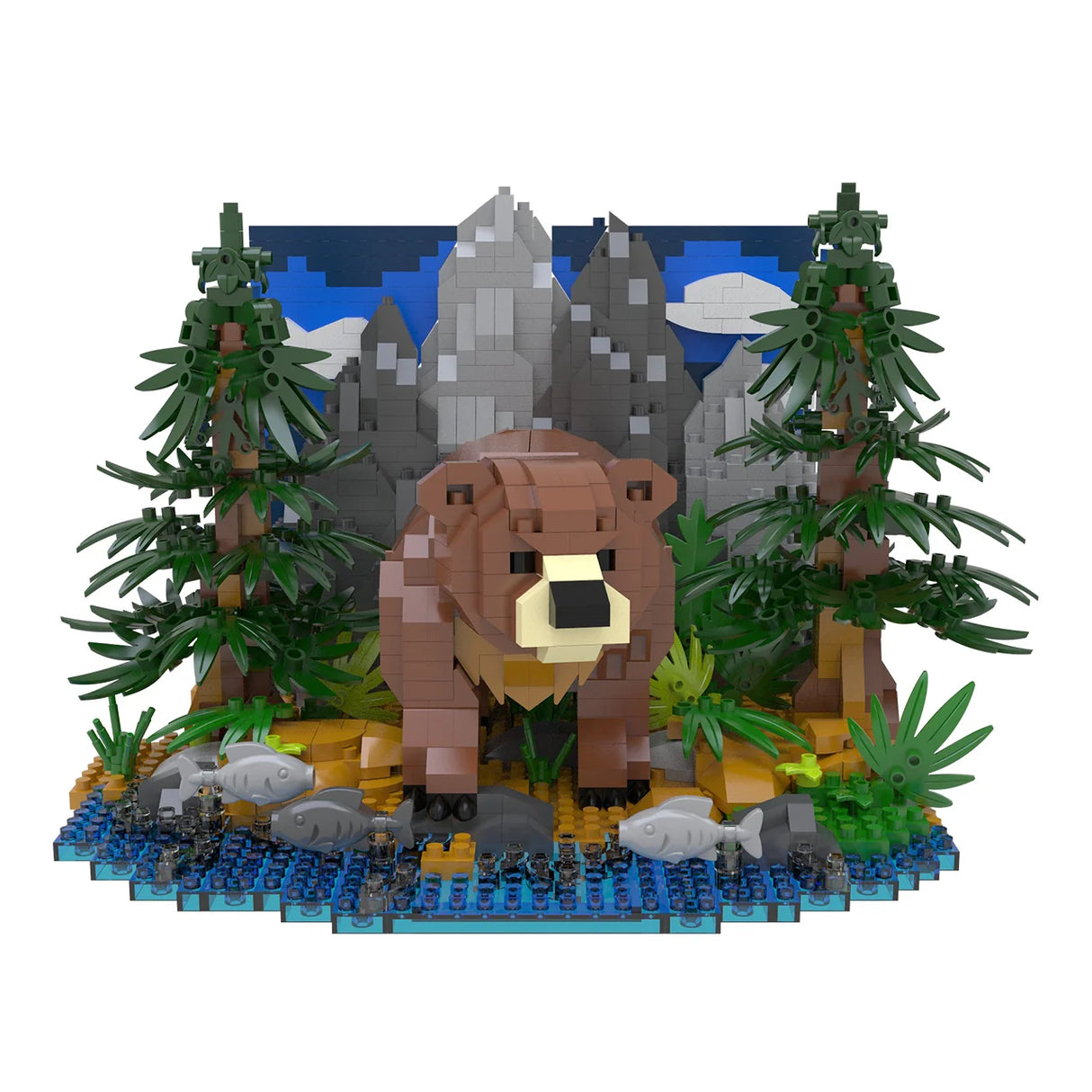Grizzly Bear Scene 1693pc Block Set