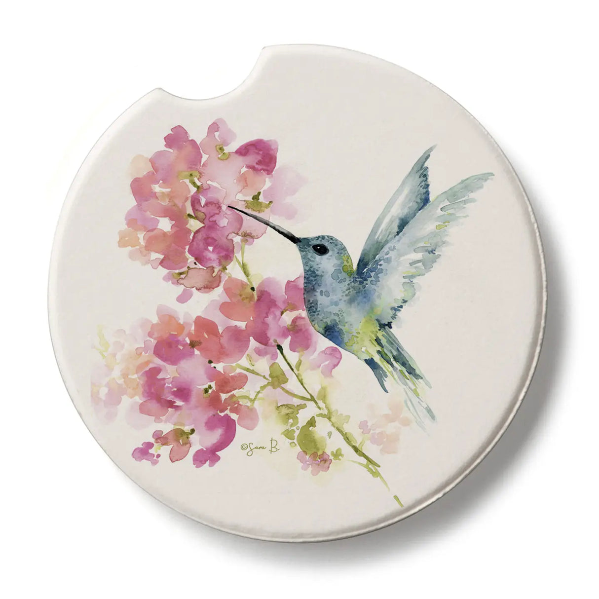 Hummingbird Watercolor Stone Car Coaster