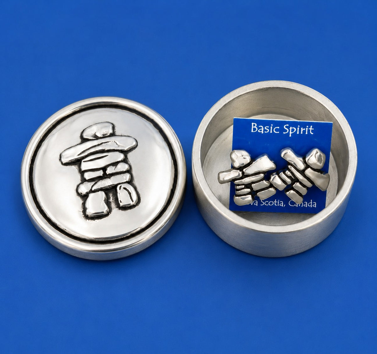 Inukshuk Box With Studded Earrings