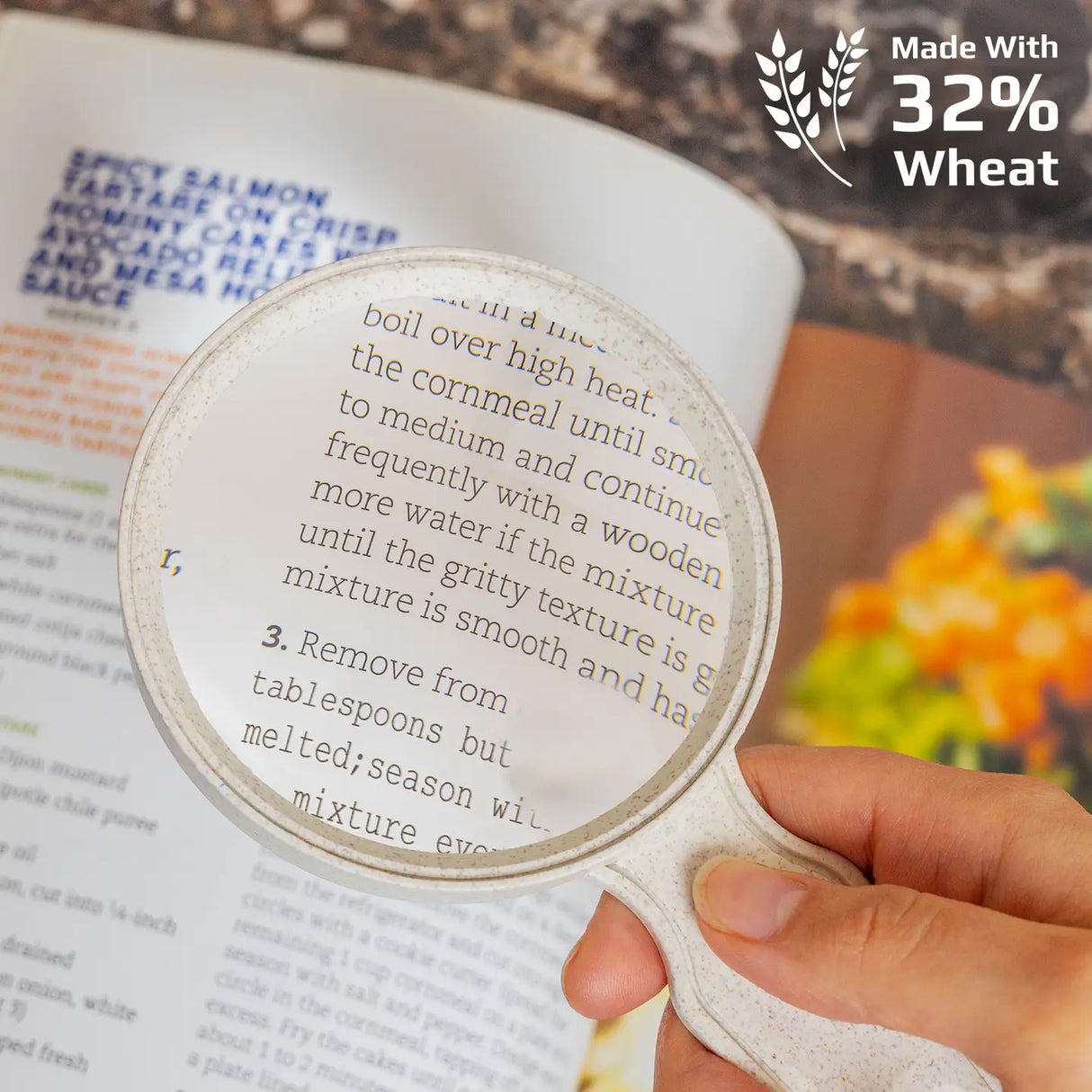 Magniview Wheat Magnifier 2x with 4.5x Spot Magnifying Glass