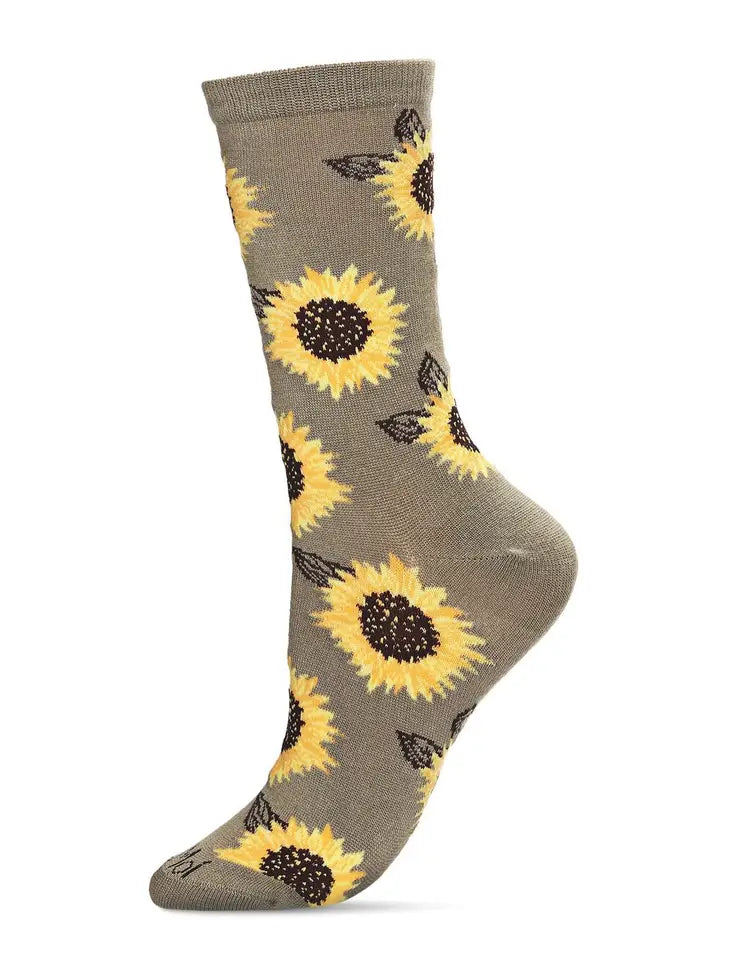 Majestic Sunflower Bamboo Blend Crew Socks