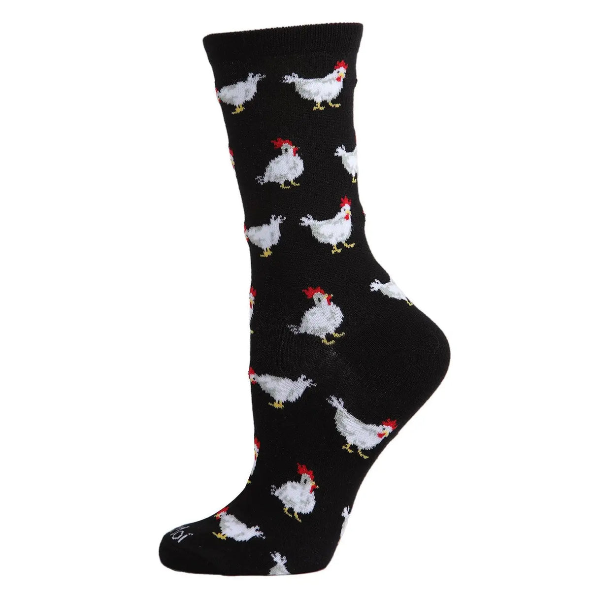 Memoi Chickens Bamboo Blend Crew Socks