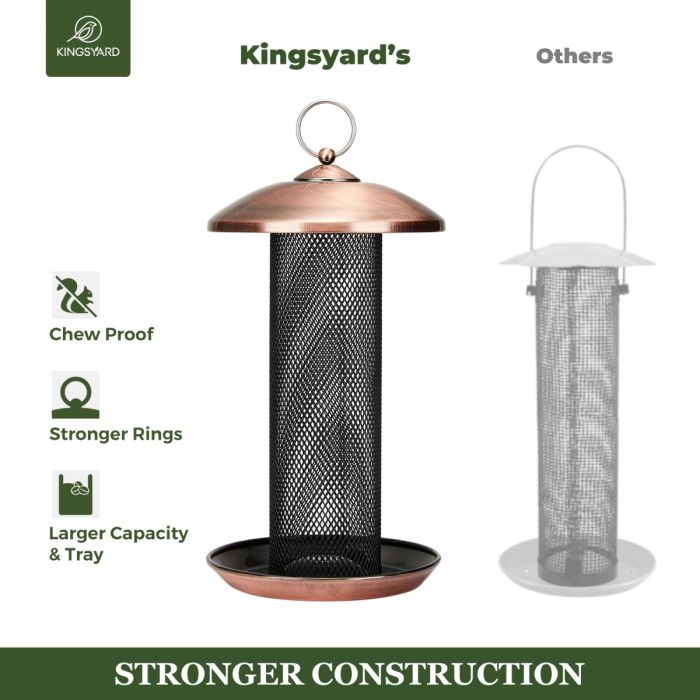 Metal Mesh Finch Feeder, Antique Copper