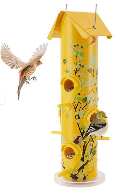 Metal Tube Feeder, Yellow