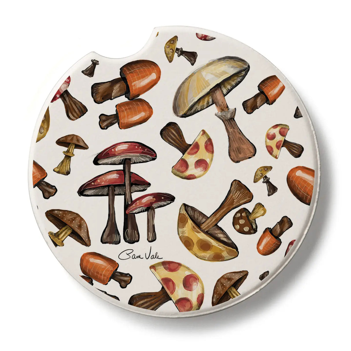 Mushroom Harvest Stone Car Coaster