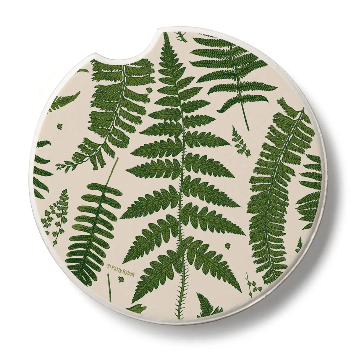 Natural Ferns Stone Car Coaster