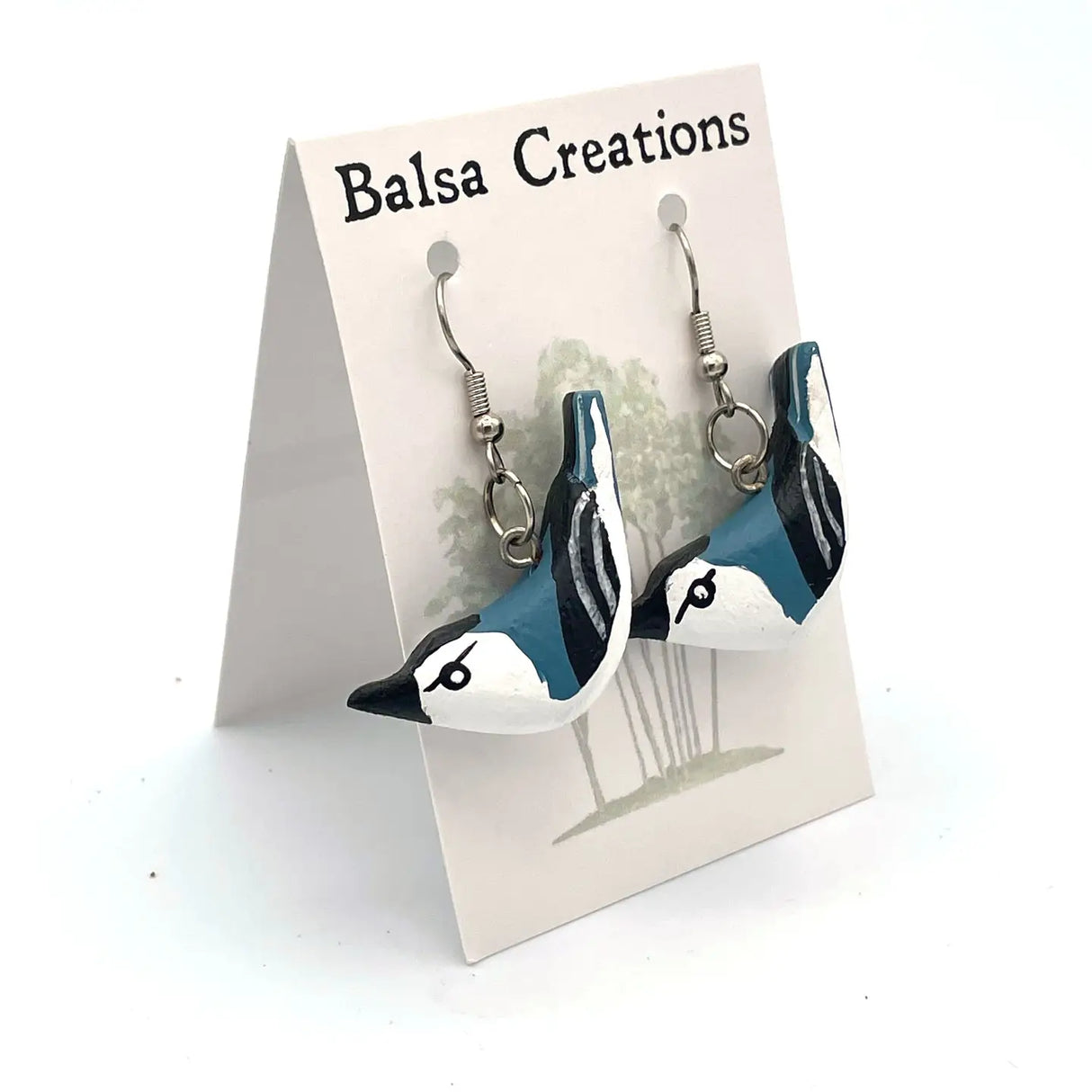 Nuthatch Balsa Earrings