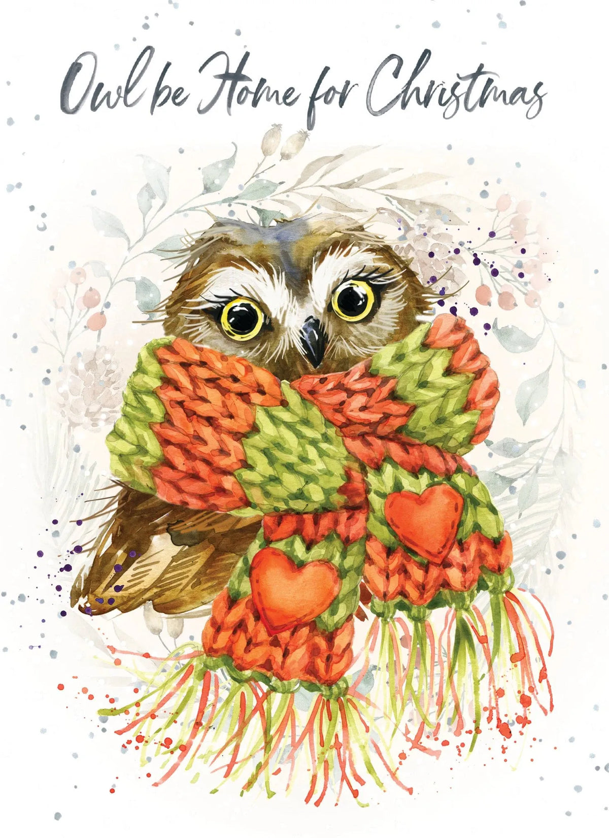 Owl be home for Christmas Holiday Card