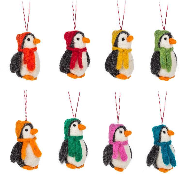 Penguin with Hat Ornament, Assorted, 1pc