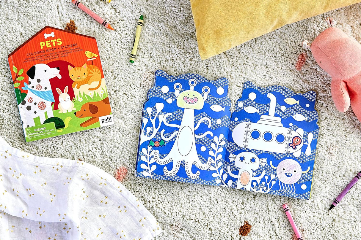 Pets Coloring Book and Stickers