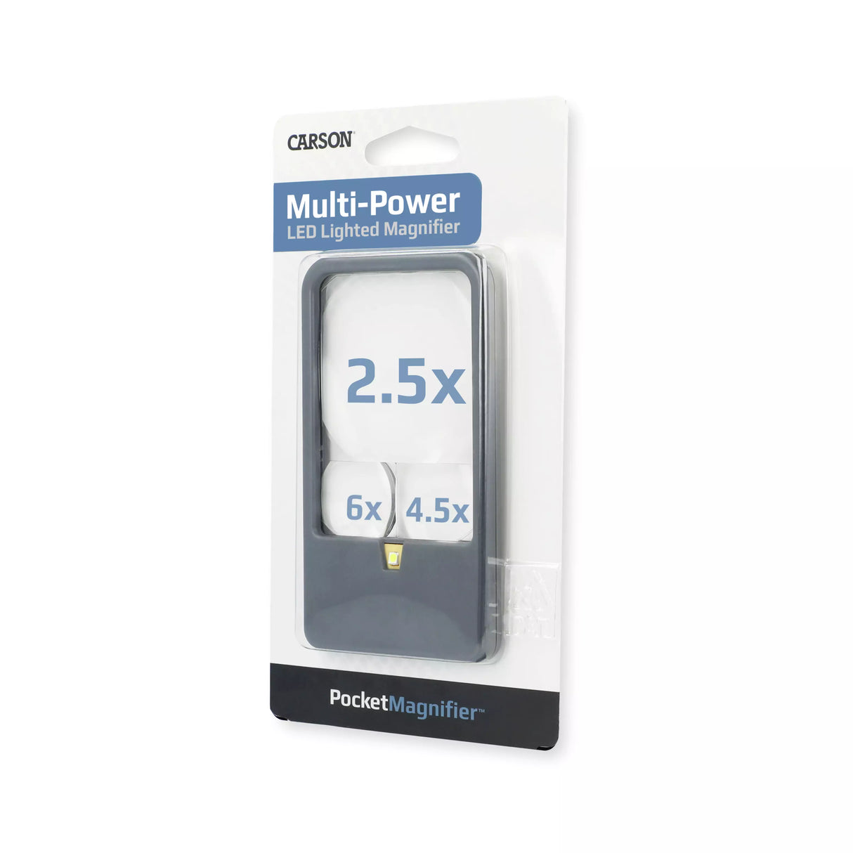 PocketMagnifier 2.5x/4.5x/6x Portable LED Lit Magnifier