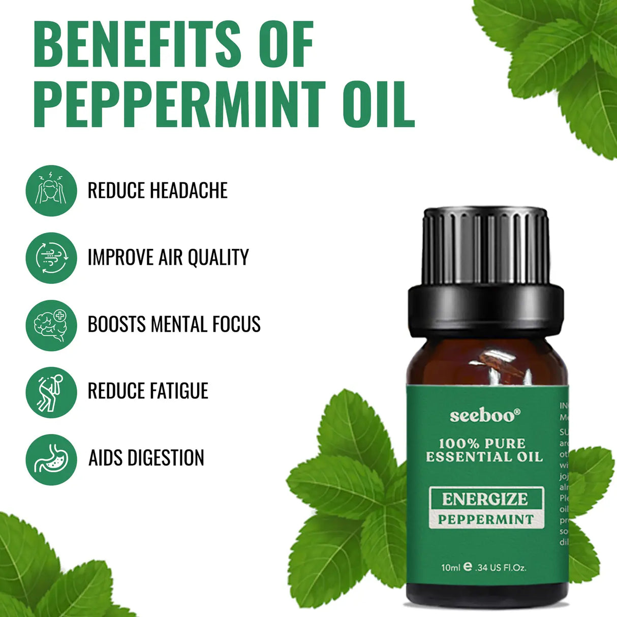 Pure Therapeutic Grade Essential Peppermint Oil