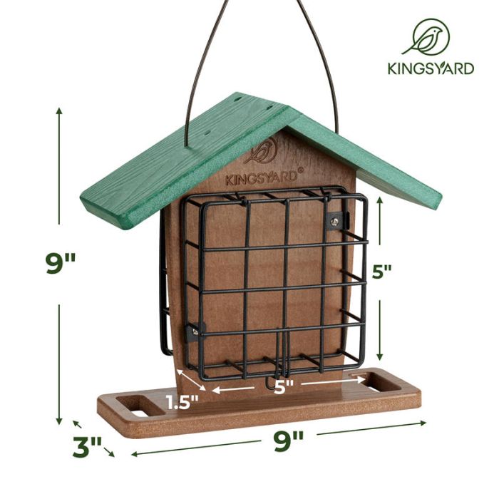 Recycled Plastic Double Suet Bird Feeder With Green Roof