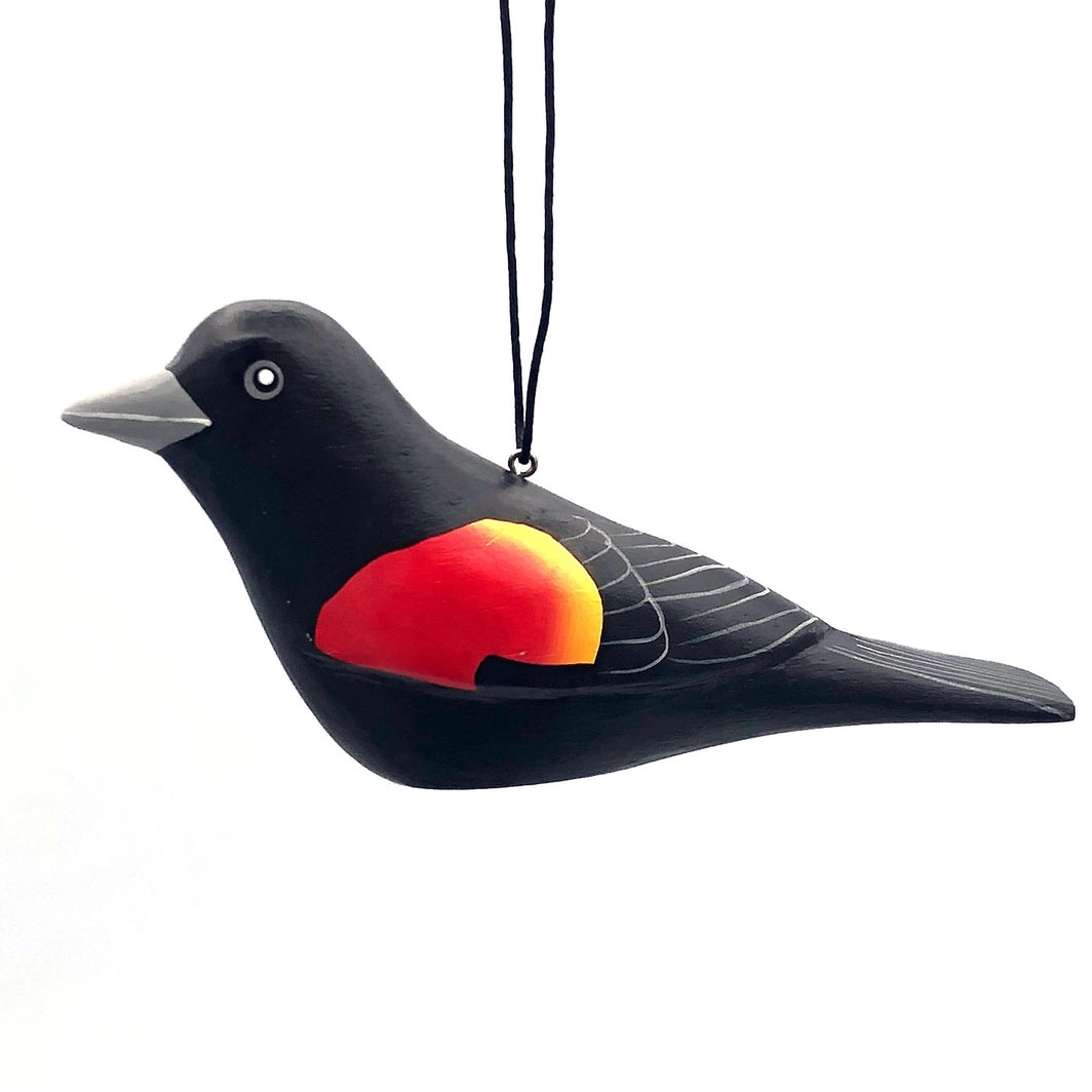 Red-Winged Blackbird Balsa Ornament