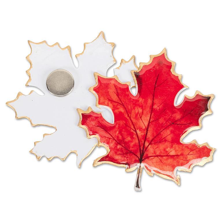 Red Maple Leaf 2 Sided Magnet