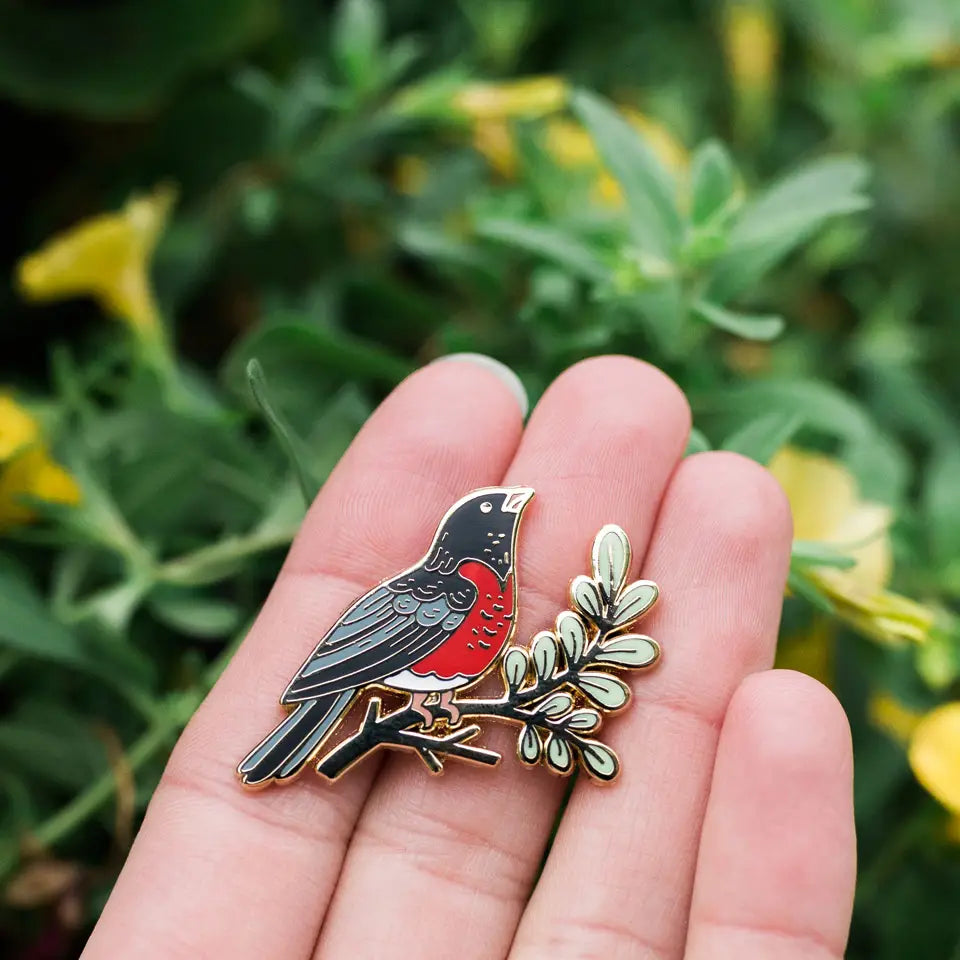 Robin Enamel Pin