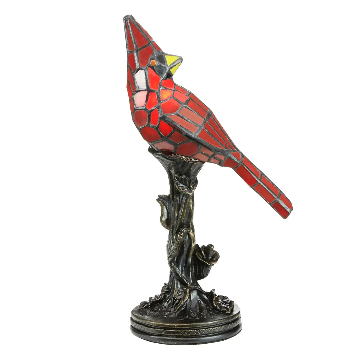 Skylar Red Cardinal Stained Glass Bird Accent Lamp, 13.5-Inch Height (Store Pickup Only)