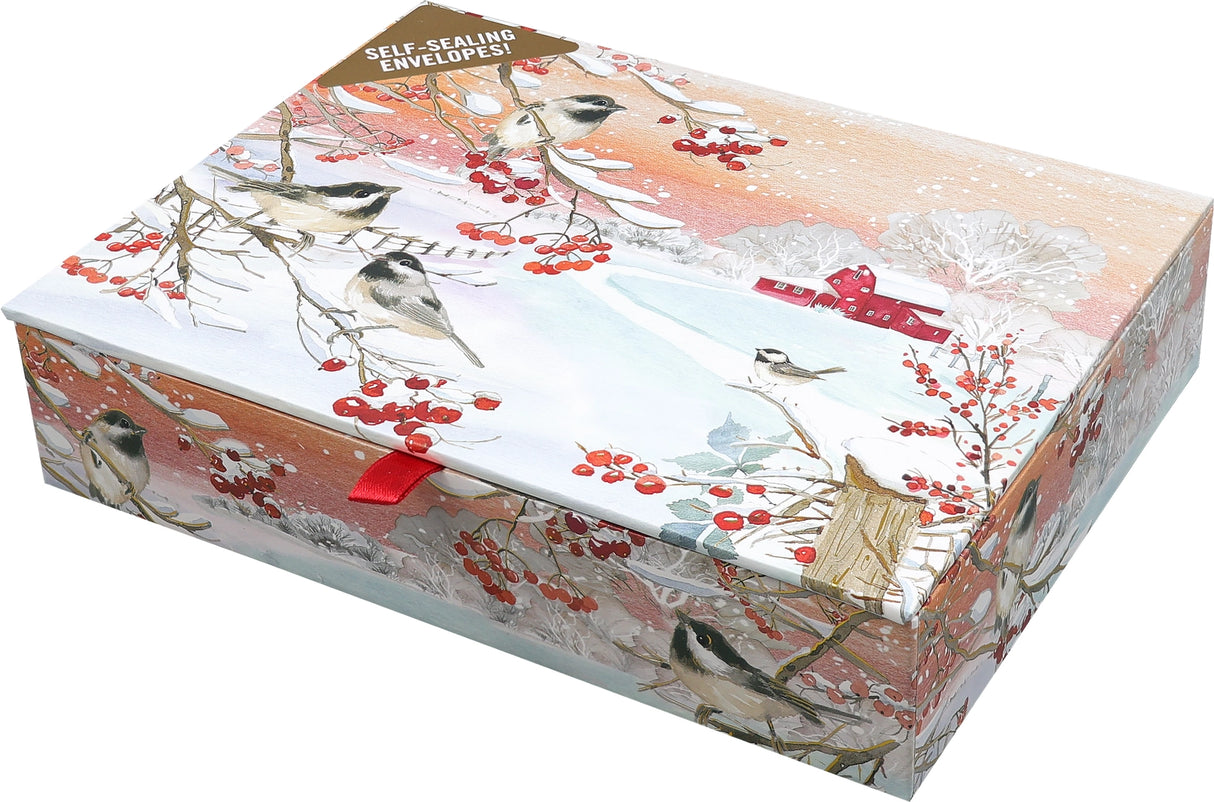 Snowy Songbirds Deluxe Boxed Holiday Cards