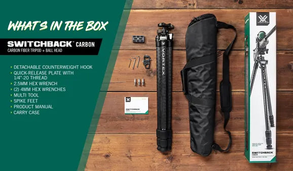 Switchback Carbon Fiber Tripod and Ball Head Kit