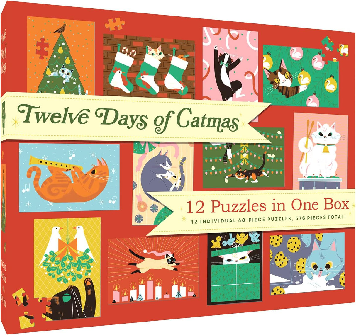Twelve Days of Catmas, 12 Puzzles in One Box