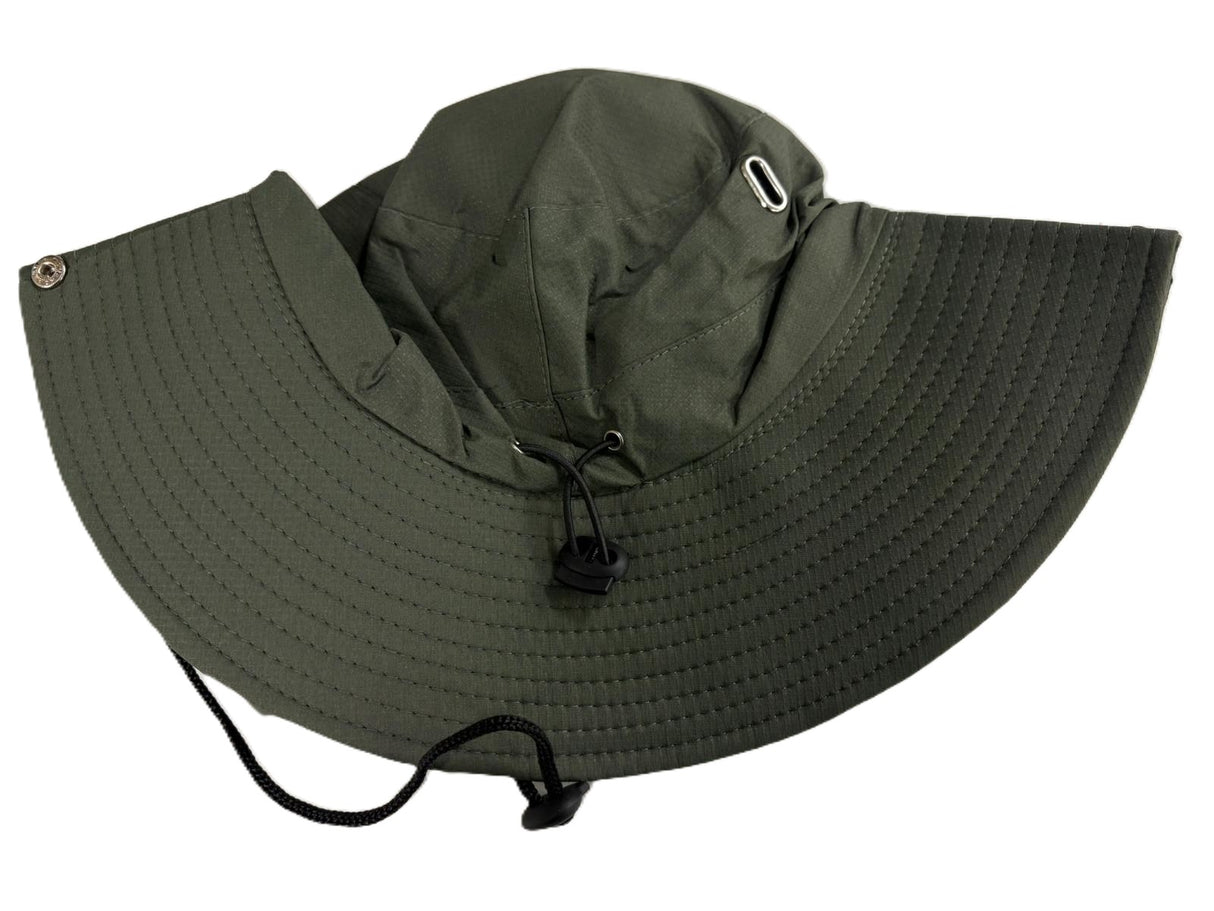 Olive Green Large Wide Brim Hat