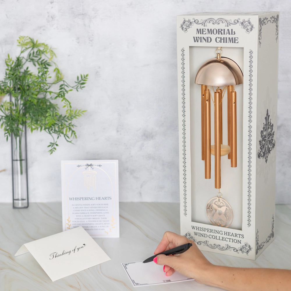 Whispering Hearts Collection Memorial Wind Chime With Gift Box