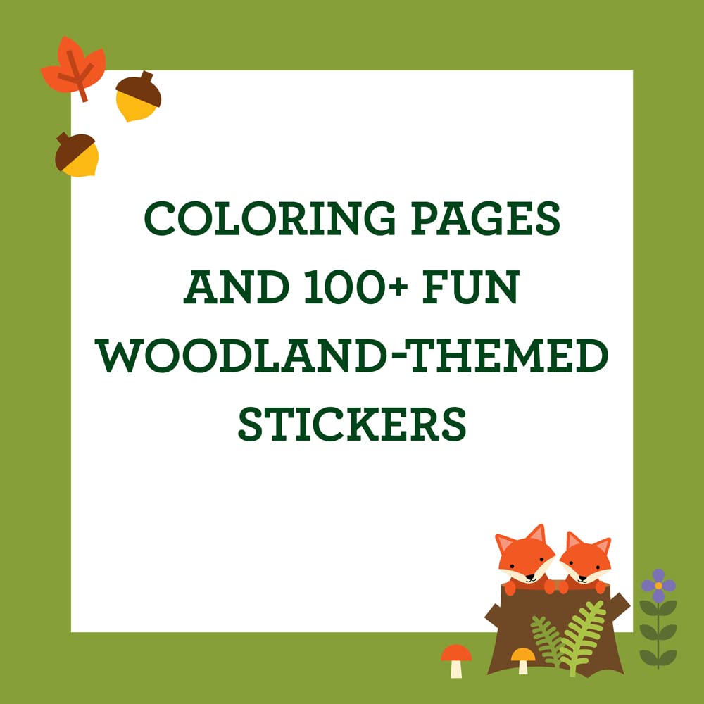 Woodland Coloring Book + Stickers