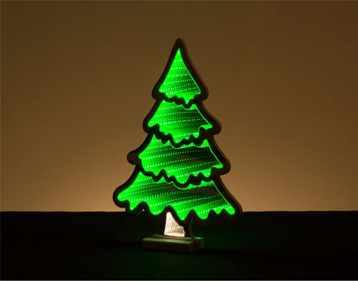 15.5 Inch Green Christmas Tree Infinity Light