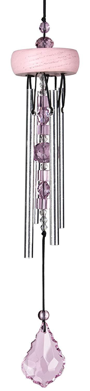 10-Inch Gem Drop Windchime, Rose