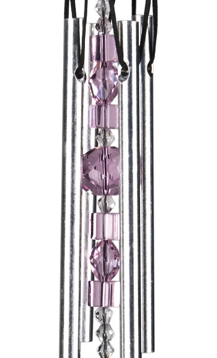 10-Inch Gem Drop Windchime, Rose